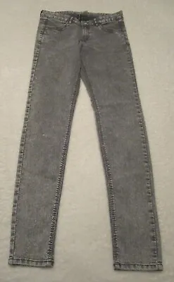 H&M DIVIDED Gray Acid Wash Denim Skinny Leg Mid-Rise Jeans - Size 8 Inseam 31 • $12.99