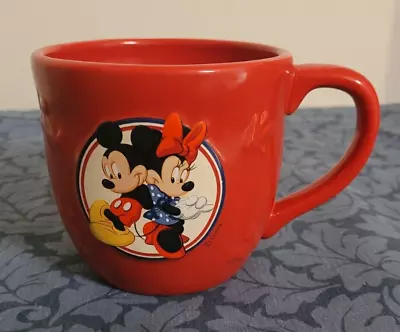 Disney Mickey Mouse Minnie Mouse Coffee Mug Cup Red 3D Embossed Images Hallmark • $10.99