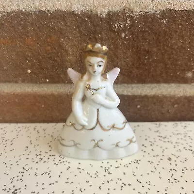 Vintage Miniature Porcelain Angel Figurine Gold Crown Fairy Godmother Figurine • $10