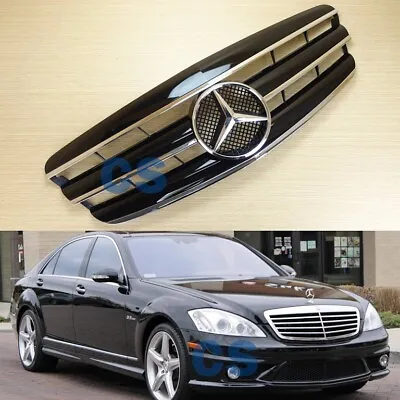 Gloss Black 3Fins Front Grille For Mercedes Benz W221 07-09 S-Class Sedan 4DR • $219.50