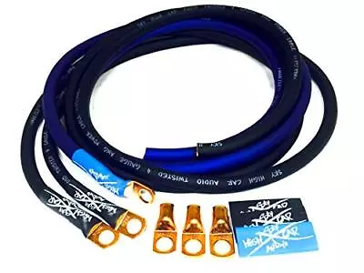 Sky High Oversized 4 Gauge OFC Big 3 Upgrade Blue/Black Electrical Wiring Kit • $45.80