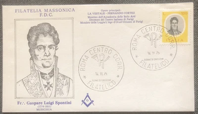 £4.99 • Buy FDC Special Stamp Cover Masons Masonic Italy 1975 Gaspare Luigi Spontini