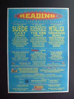 1997 - READING FESTIVAL - Poster Size Full Page Advert - Metallica / Eels Suede • £3.99