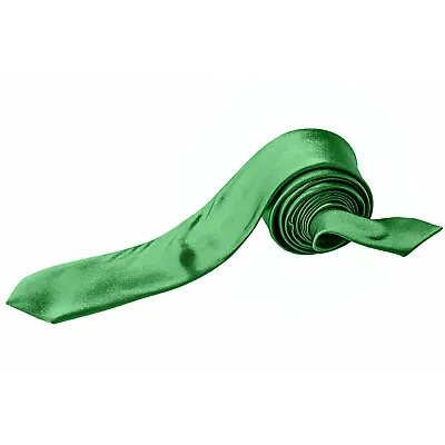 Men's Neck Tie Plain Satin Solid Color Slim Skinny For Party Wedding • £2.59