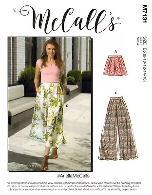 McCall 7131  Misses' Wide Leg Palazzo Culotte Pants & Short 8-24  Sewing Pattern • $11.49