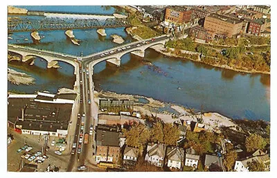 Zanesville Ohio OH Postcard  Bridge Muskingum River Aerial View • $1.99