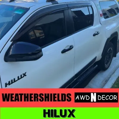 $54.99 • Buy Luxury Weather Shields Window Visors For Toyota Hilux 2015-2022 Dual Cab Tinted