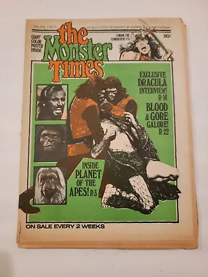 The Monster Times Magazine Newspaper #11 June 1972 Horror Sci-Fi Fantasy Vintage • $19.99