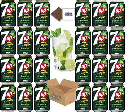 7UP Mojito Drink Soda Cans 24x330ml Mint Lemon & Lime - Alcohol Free For Mixers • £22.99