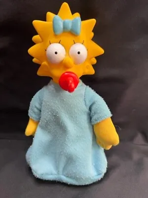 Vintage 1990 Simpsons Baby Maggie Doll Pacifier Hard Head 7” Cute! • $18.79