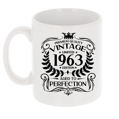 £8.99 • Buy Vintage 1963 Mug & Coaster - Personalised 60th Birthday Mug - 60th Birthday Gift