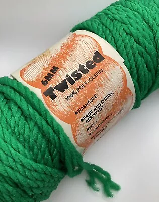 6 MM Light Weight Twisted Macrame Cord Color Green 100 Yards • $8.99