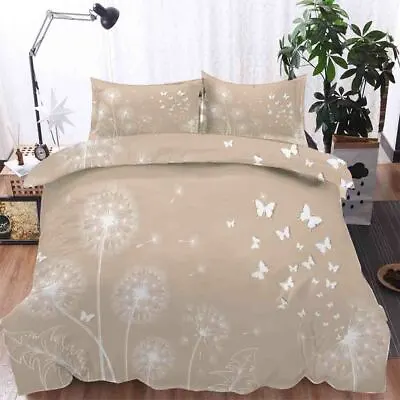 Dandelion Butterfly Full Hope 3D Quilt Duvet Doona Cover Set Pillow Case Print • £42.87