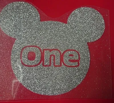 Minnie Mouse Heads X 2 Plus Names Glitter Iron On Transfer  • £6