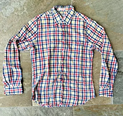 Gant Rugger Check Linen Crepes Sportwear Long Sleeve BD Summer Shirt - Medium • £15