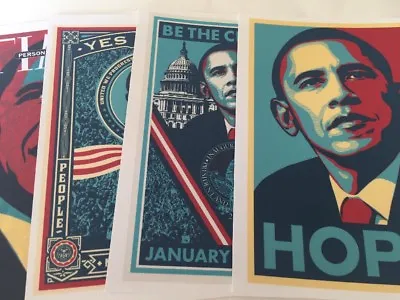 Obama  HOPE  Be The Change (4pc) Shepard Fairey Art Print #15 • $38