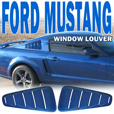 Fit For 05-09 Mustang V6 Painted # G9 Vista Blue Metallic Window Louver - ABS • $104.99