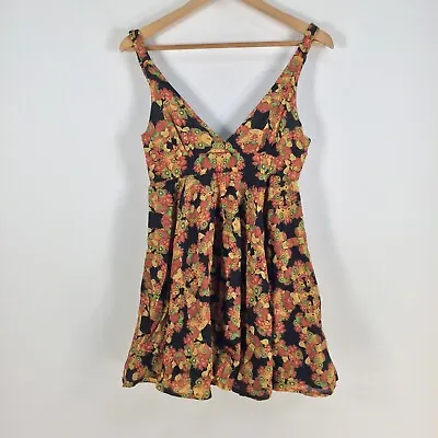 $34.95 • Buy Tigerlily Womens Dress Size 8 Fit Flare Black Floral Sleeveless 062700