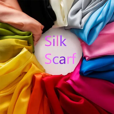 Silk Women Large Long Scarf Shawl Wrap Scarves Hijab Maxi Pure 175cm*96cm • $3.85