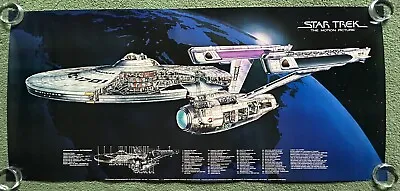 Vintage 1979 USS Enterprise Ship Cut-Away X-Ray Star Trek Paramount Movie Poster • $139.95