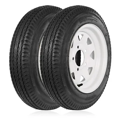 4.80-12 Trailer Tires With 12'' Rims 5 Lug On 4.5'' Load Range C 6PR  2 Set • $94.99