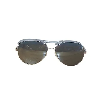 Chanel Collection Miroir 4179 Aviator Sunglasses Silver White Logos • $229.95