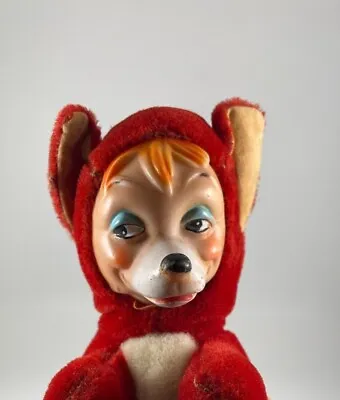 RARE Collectable Vintage 1960's Rubber Face Plush Fox Woolikins Gund Japan 8  • $86