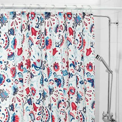 Ikea KRATTEN Shower Curtain White/multicolour 180x180 Cm  • £6.89