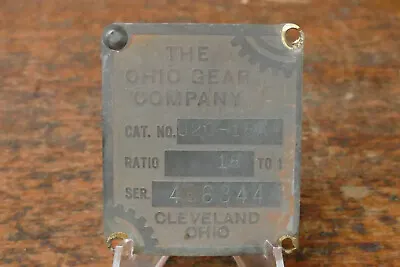Vintage Antique The Ohio Gear Company Cleveland Ohio Brass Emblem Tag Sign  • $29.95