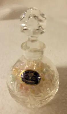 VINTAGE CUT CRYSTAL PERFUME BOTTLE Hand Made In Slovenia 4 INCHES HEIGHT • $14