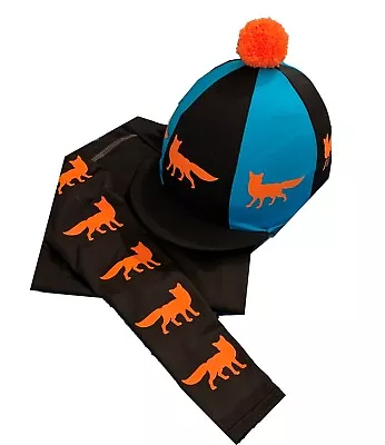 Cross Country Colours Base Layer/Silk Black With Turquoise Orange Foxes • £49.28