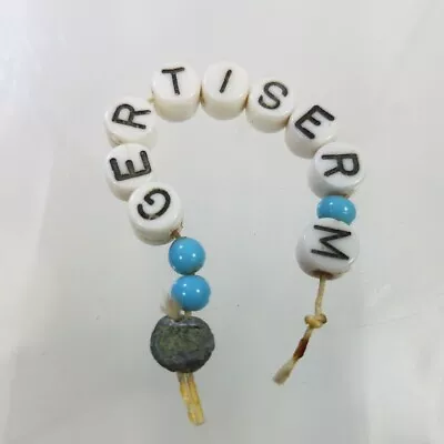 Vtg Hospital Baby Bracelet Beaded Gertiser M Blue Boy Beads Double Sided • $19.99