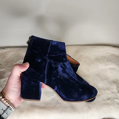 Madewell The Jillian Boot In Velvet Navy Blue Womens 6 • $45