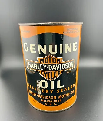 Rare Vintage Harley Davidson 1 Qt. Oil Can  Full  No Leakage No Seeping. • £486.51