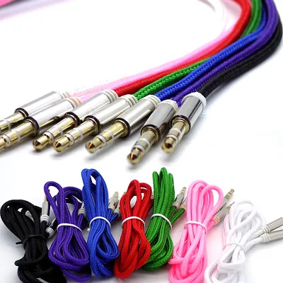 Headphone Aux Cable Audio Lead 3.5mm Jack To Jack Stereo Phone PC Car Male 1m • £2.75