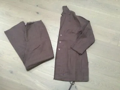 Fragile 100% Linen Trouser Suit Unworn Mocha Colour Uk 12/14 Fabulous Quality • £50