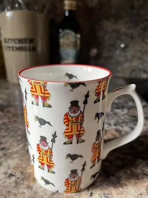 £10 • Buy Vintage Bone China Coffee Mug The Tower Of London With Beefeater & Raven Design