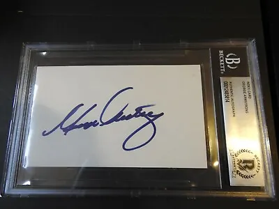 George Armstrong Signed Index Card Beckett Slabbed Toronto Maple Leafs # 2 • $299.99