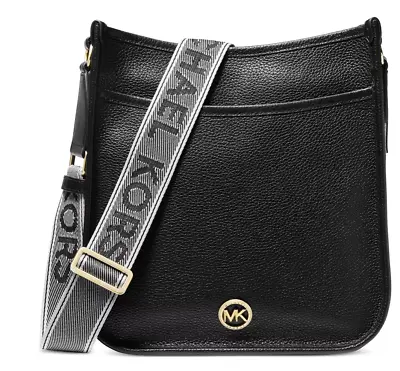 Michael Kors Luisa Leather North South Messenger BLACK • $275