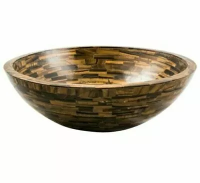 12  Round Marble Sink Wash Basin Inlay Tiger Eye Bathroom Kitchen Home Decor S10 • $808