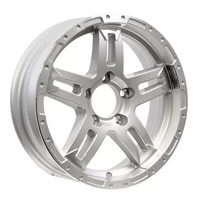 Aluminum Trailer Wheel 12X4 12 Inch Rim Silver Machined 5 Lug PDTU24545SM • $68.97