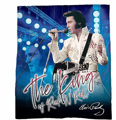 # Elvis Presley Blue KING PLUSH SOFT Blanket Throw NEW  • $9.99