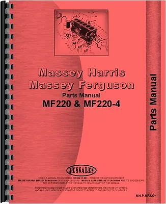 Massey Ferguson 220 220-4 Tractor Parts Manual (MH-P-MF220+) • $47.99