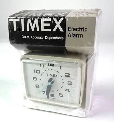 Vintage Timex Electric Alarm Clock Analog Travel Size Antique White NEW • $49.99