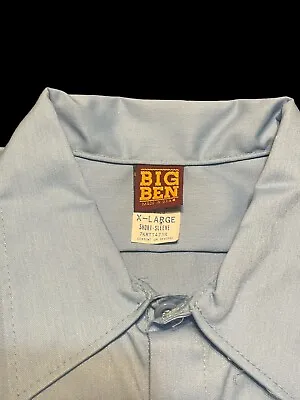 New Vintage 70s Big Ben Button Down Long Sleeve Chambray Work Shirt Men’s XL • $18.74