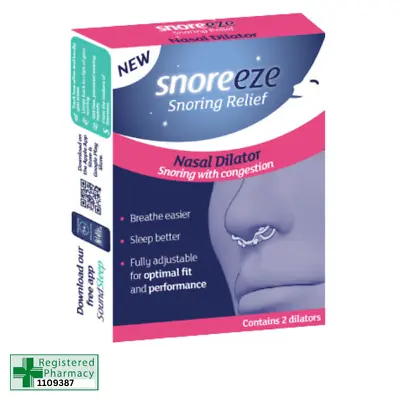 Snoreeze Nasal Dilator - Breathe Easier Sleep Better 2 Dialators • £12.49