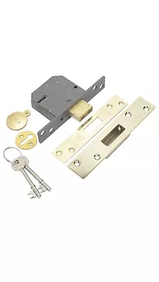 Yale British Standard 5 Lever Mortice Deadlock 64MM -P-M562-PB-67- Brass BS3621 • £18.99