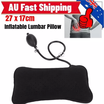 Inflatable Lumbar Back Pillow Support Back Cushion Home Office Car Seat Chair • $14.98