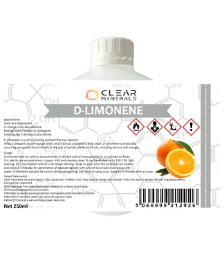 £12.99 • Buy Genuine D-LIMONENE, 250ml, Orange, Citrus Peel, Natural Degreaser, Terpene