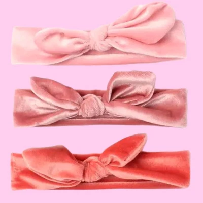 £4.95 • Buy Children's Size Soft Velvet Bow Stretchy Bandeau - 3 Colours To Choose From